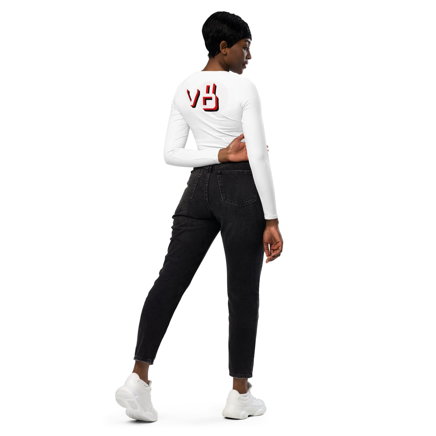 v8's Recycled long-sleeve crop top