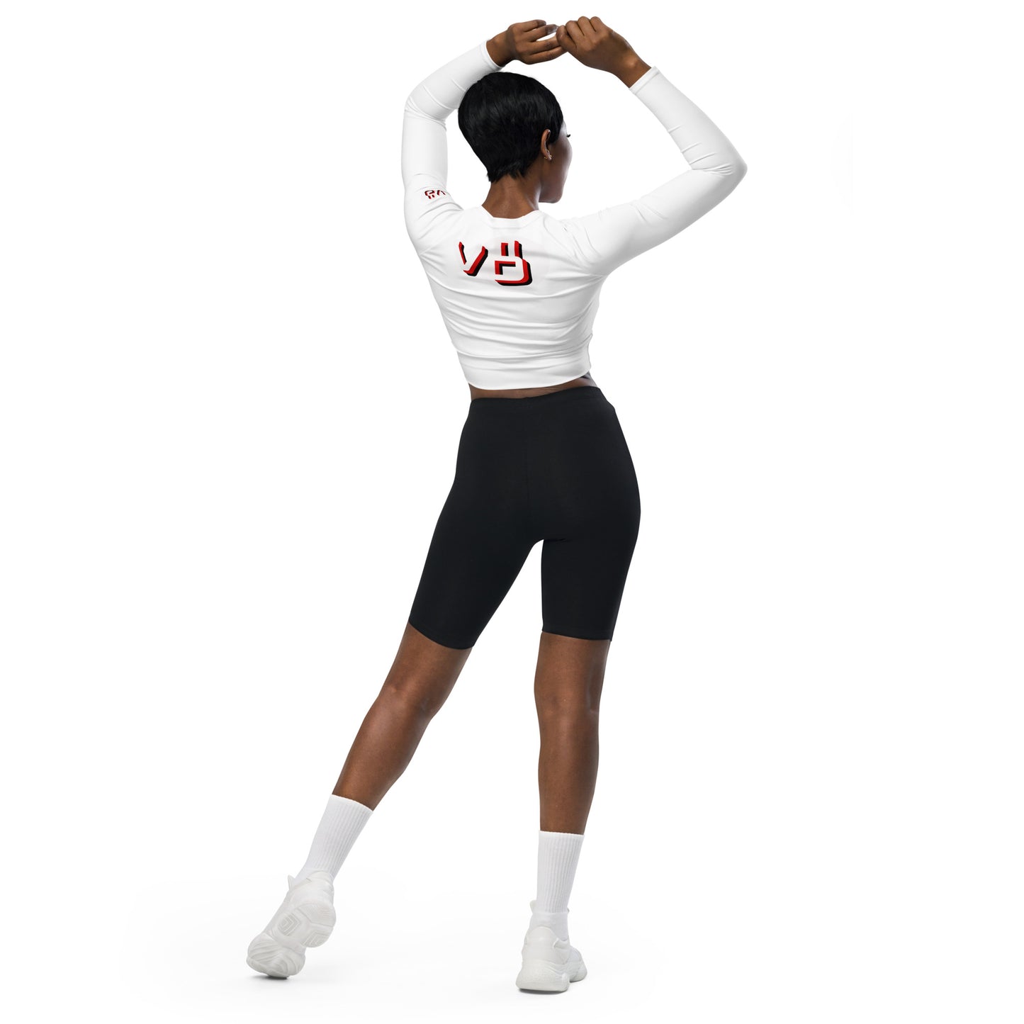 v8's Recycled long-sleeve crop top