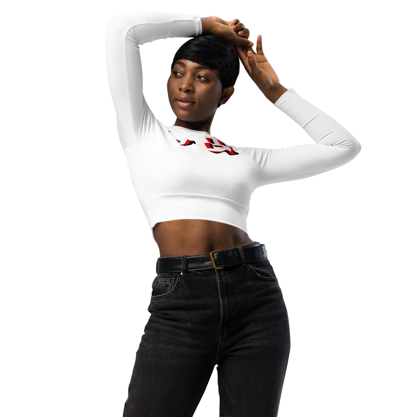 v8's Recycled long-sleeve crop top