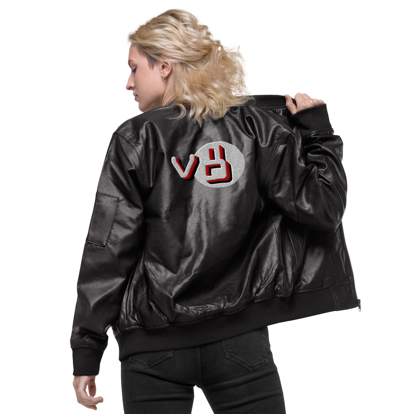 v8's Leather Bomber Jacket