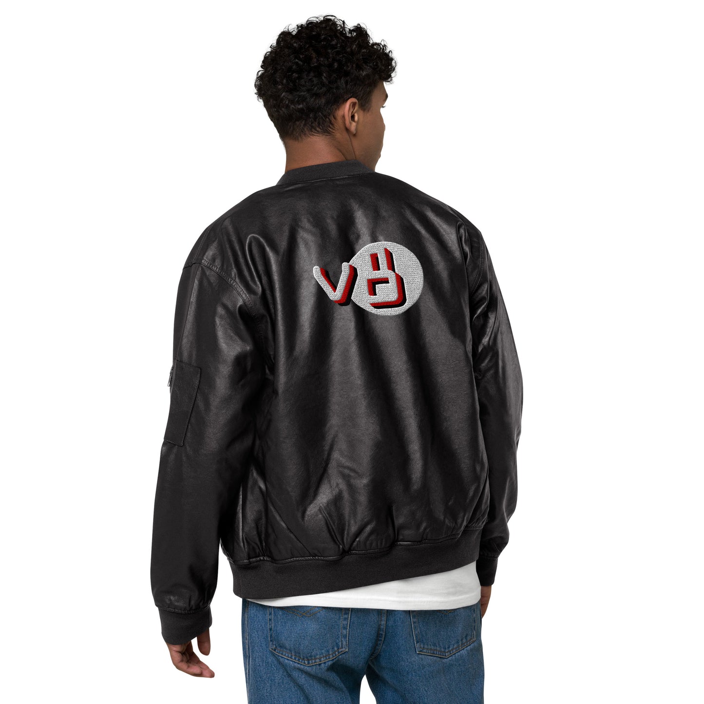 v8's Leather Bomber Jacket