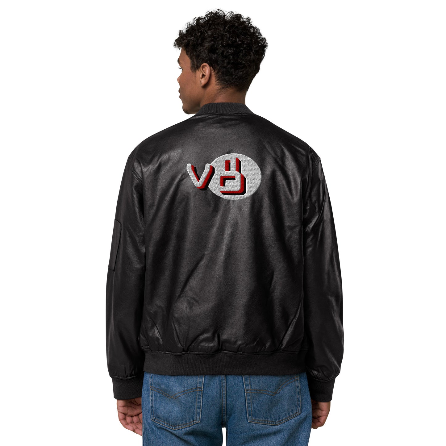 v8's Leather Bomber Jacket