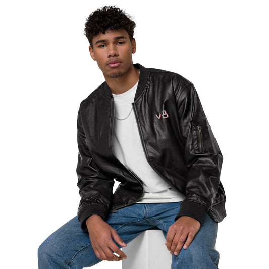 v8's Leather Bomber Jacket