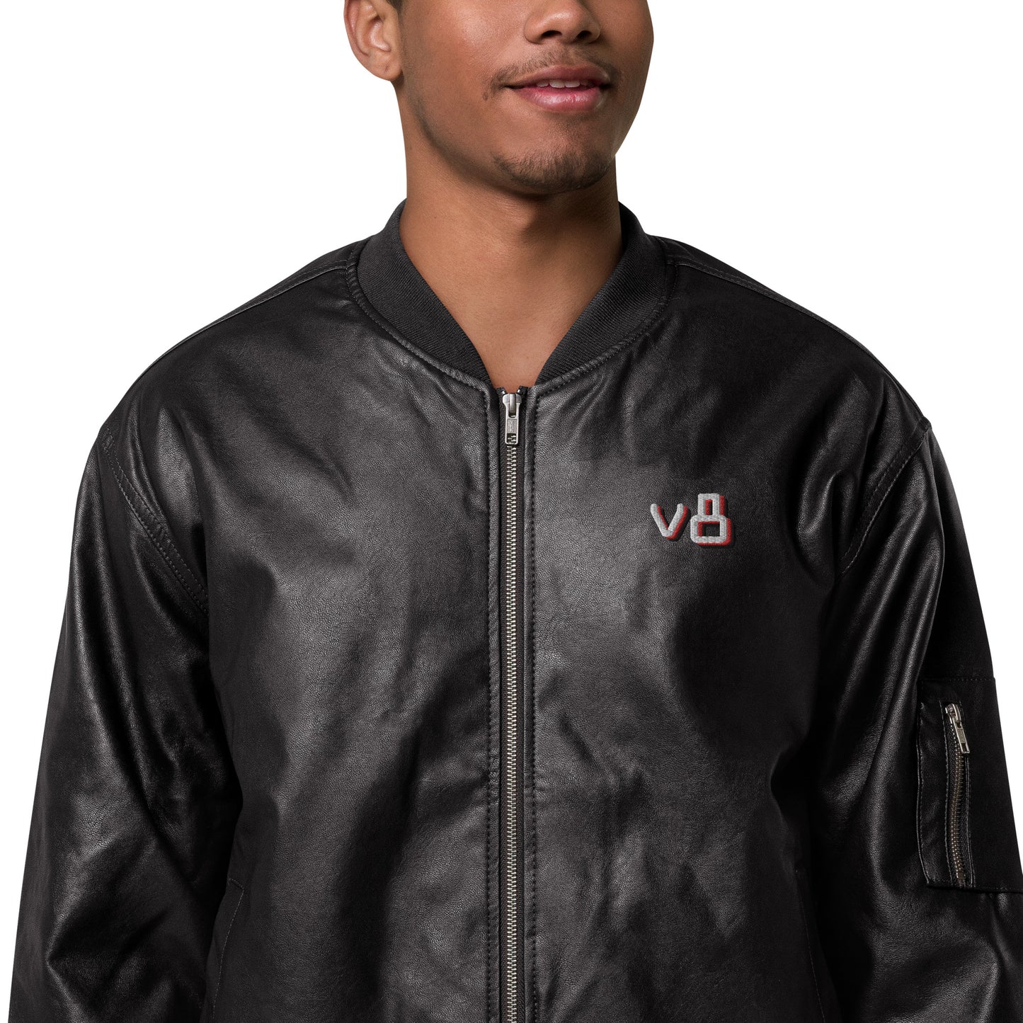 v8's Leather Bomber Jacket