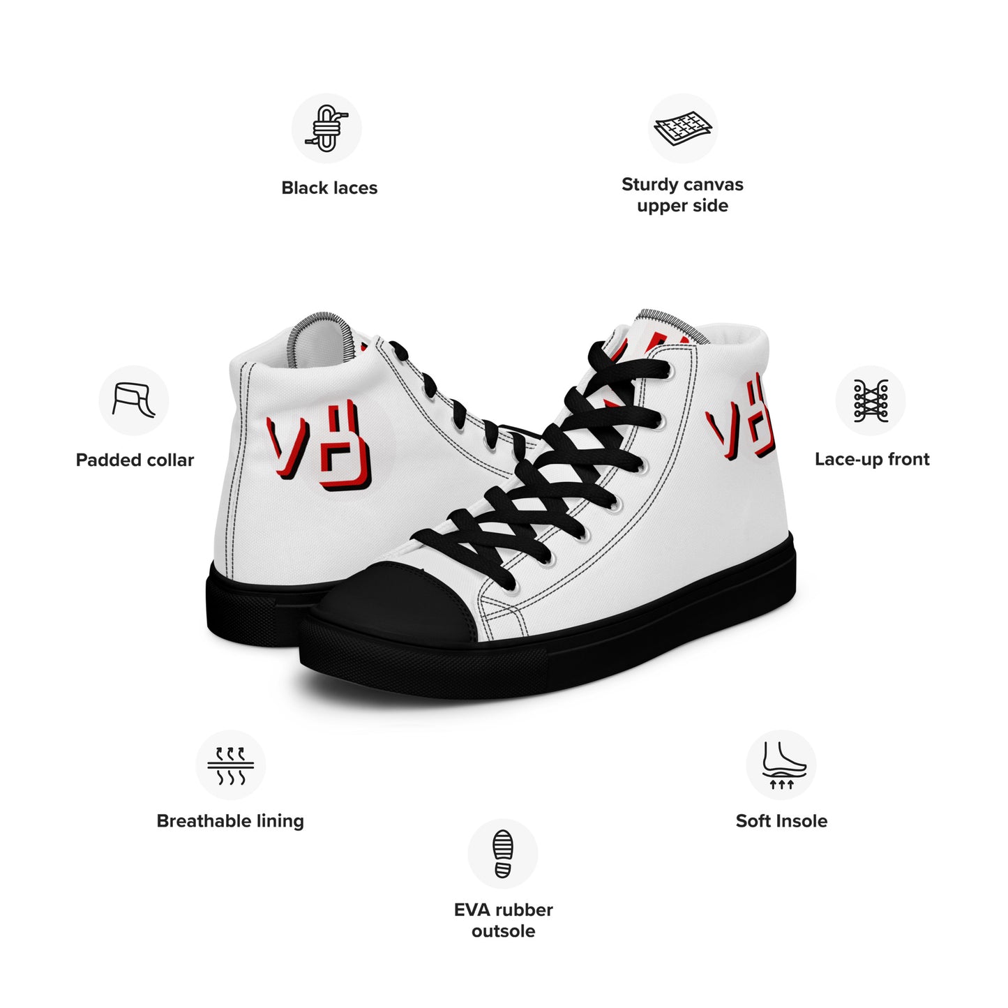 v8's Men’s high top canvas shoes