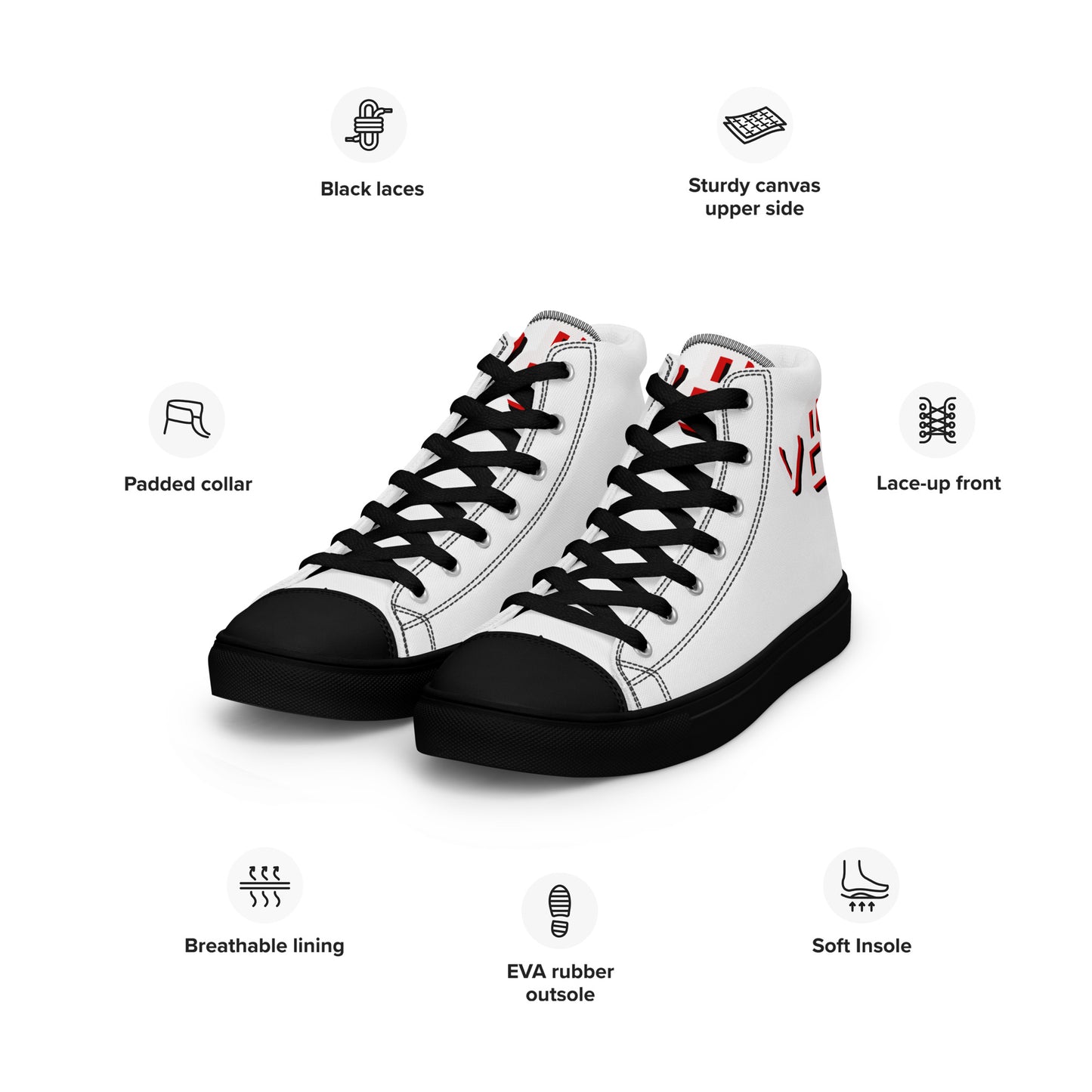 v8's Men’s high top canvas shoes