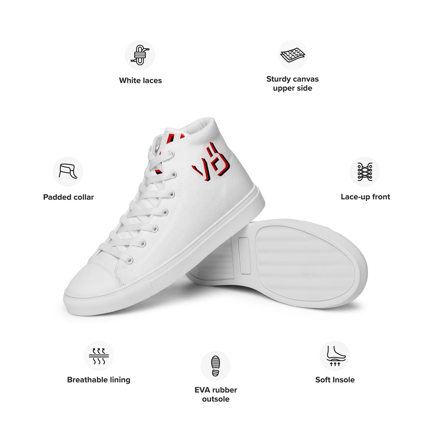 v8's Men’s high top canvas shoes