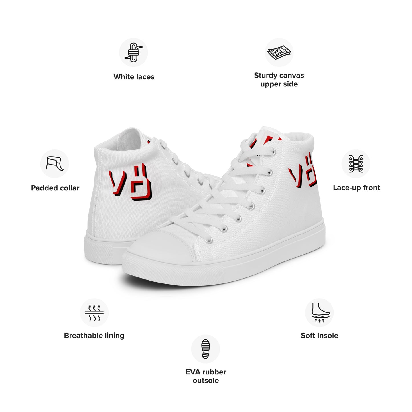 v8's Men’s high top canvas shoes