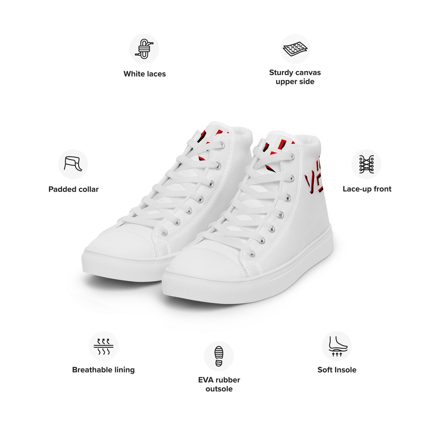 v8's Men’s high top canvas shoes